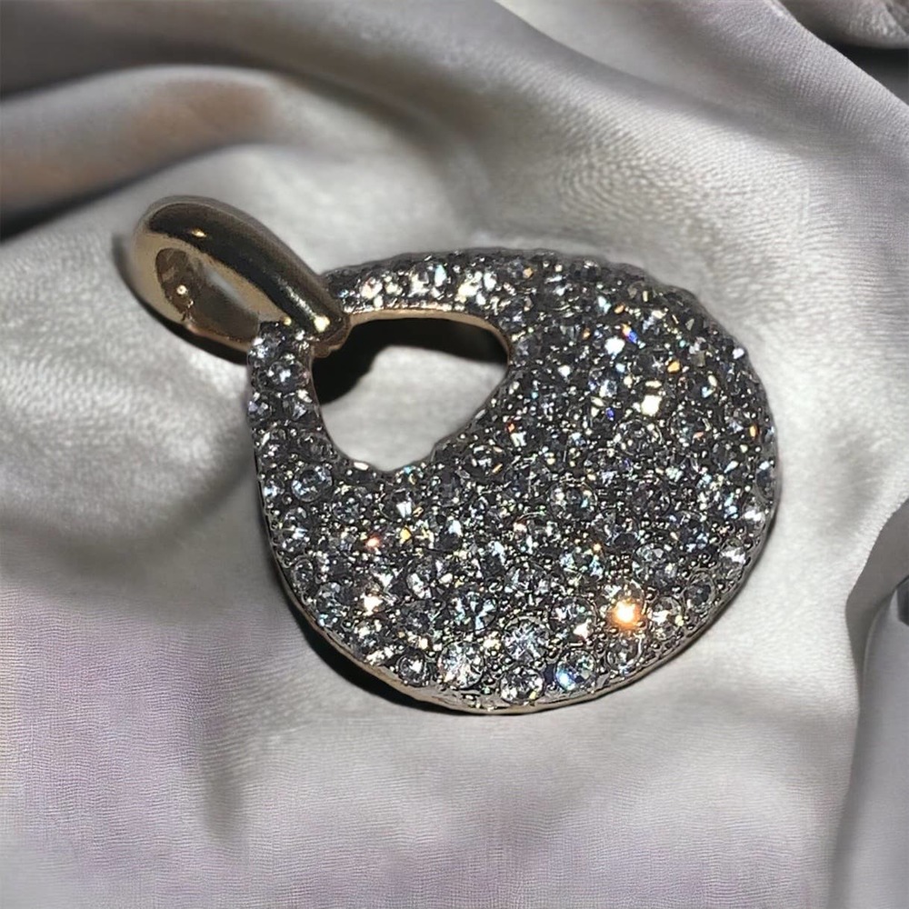 Nolan Miller Signed Pave Crystal Pendant Teardrop EUC - Picture 6 of 6